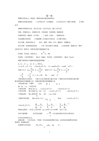 大学物理化学笔记总结