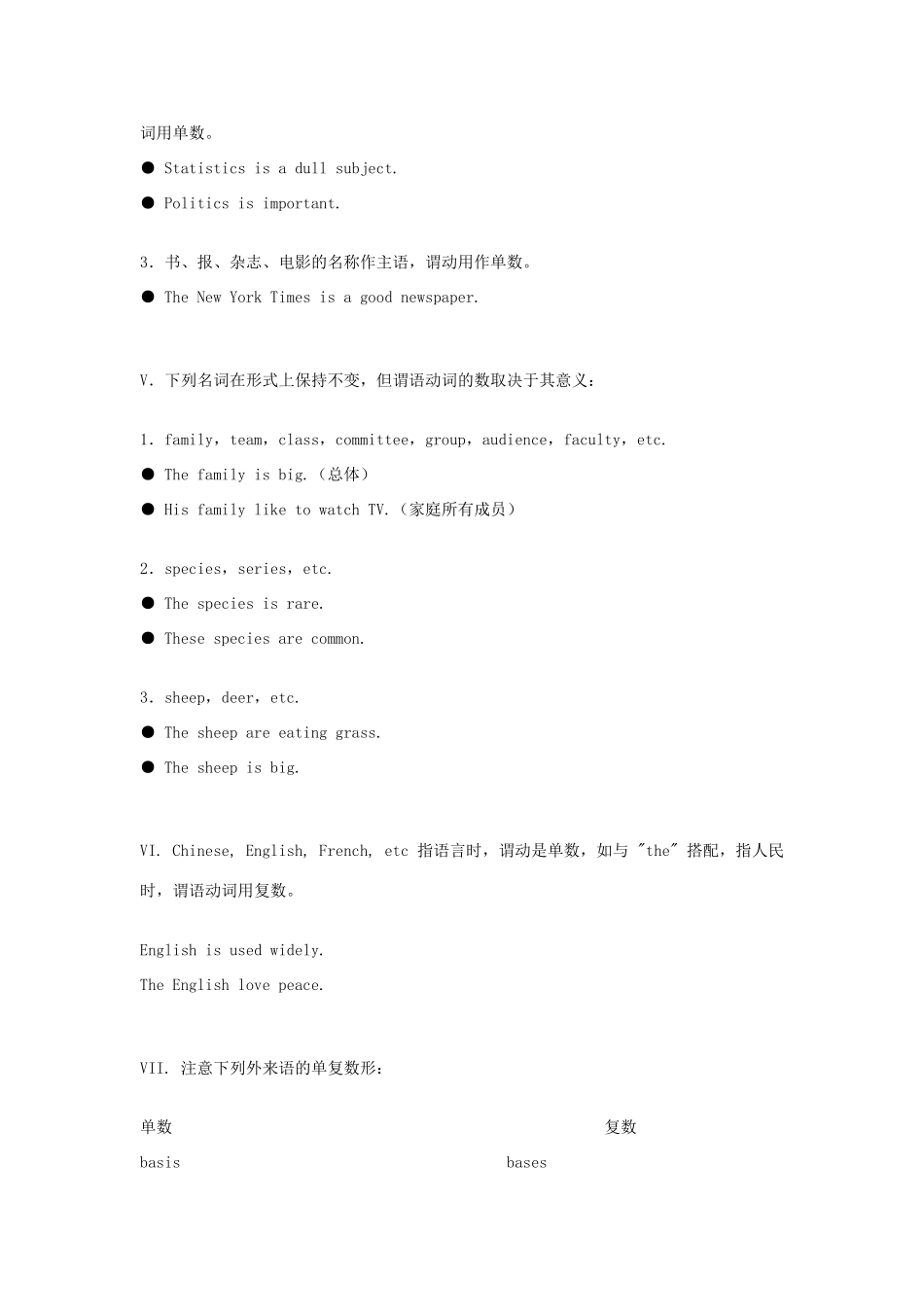 （新概念英语）高中英语 第二册 语法总结 主谓一致_第3页