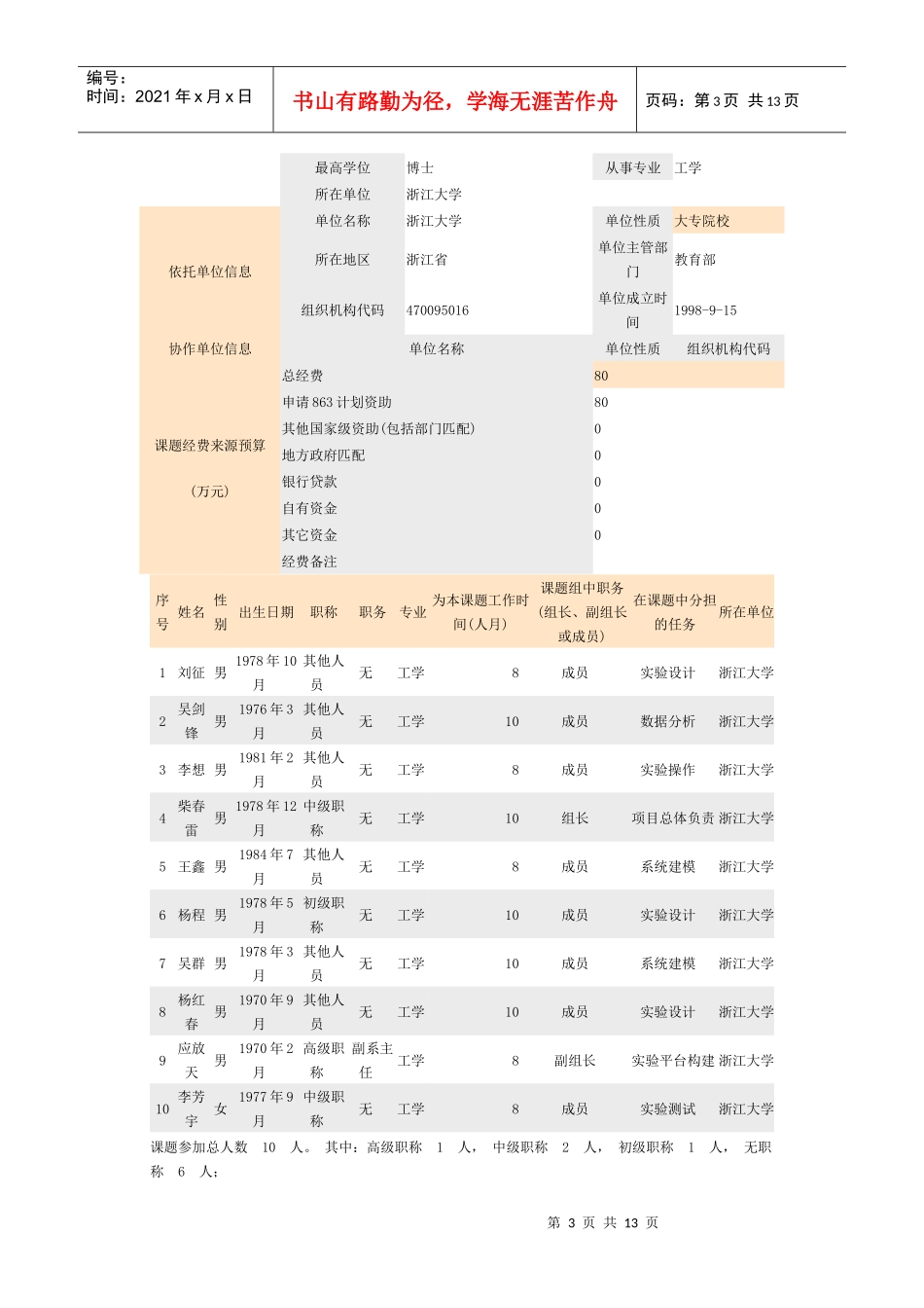 863课题申请--紧急情况下驾驶员生物反应和行为模型研究与应用_第3页