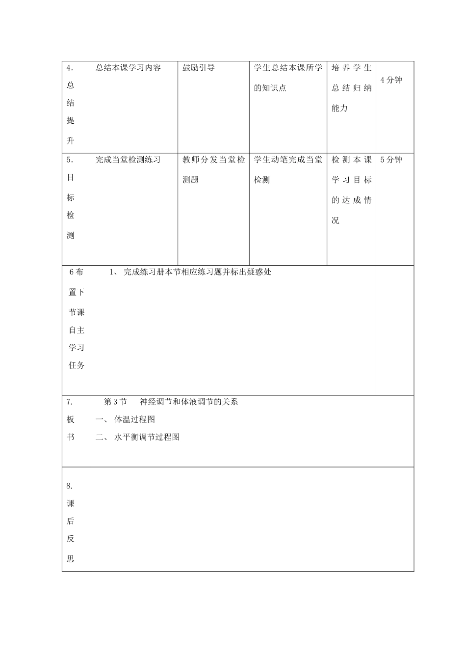 高中生物 第二章 动物和人体生命活动的调节 2.3 神经调节与体液调节的关系（1）教案 新人教版必修3-新人教版高二必修3生物教案_第2页