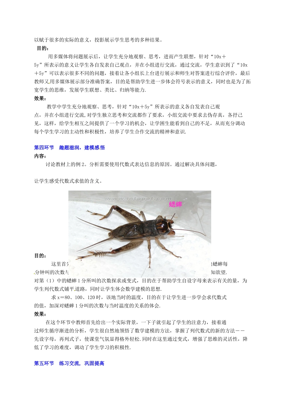 山东省胶南市理务关中心中学七年级数学《代数式》教学设计（1） 新人教版_第3页