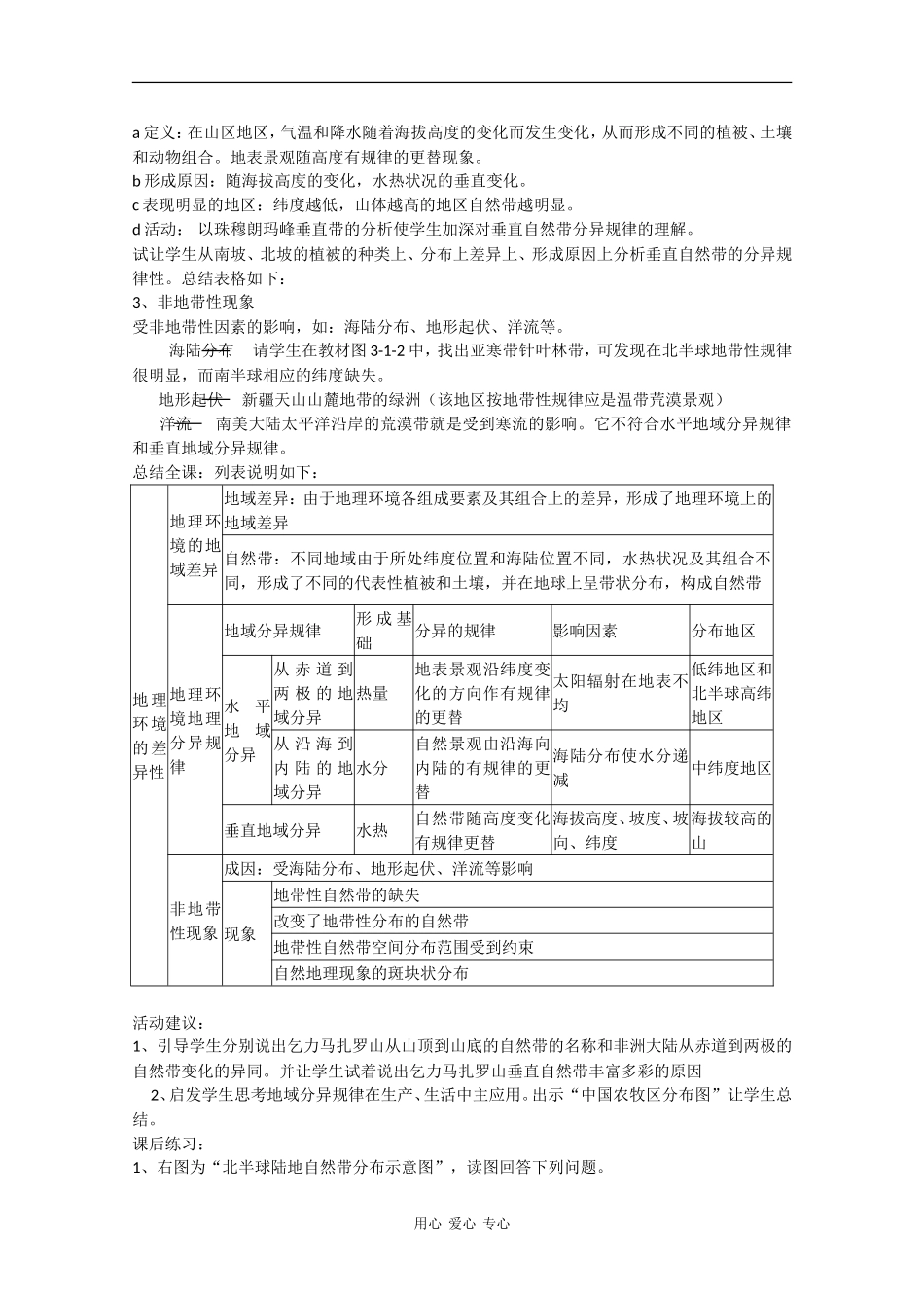 高中地理：3.1《地理环境的差异性》教案鲁教版必修1_第3页