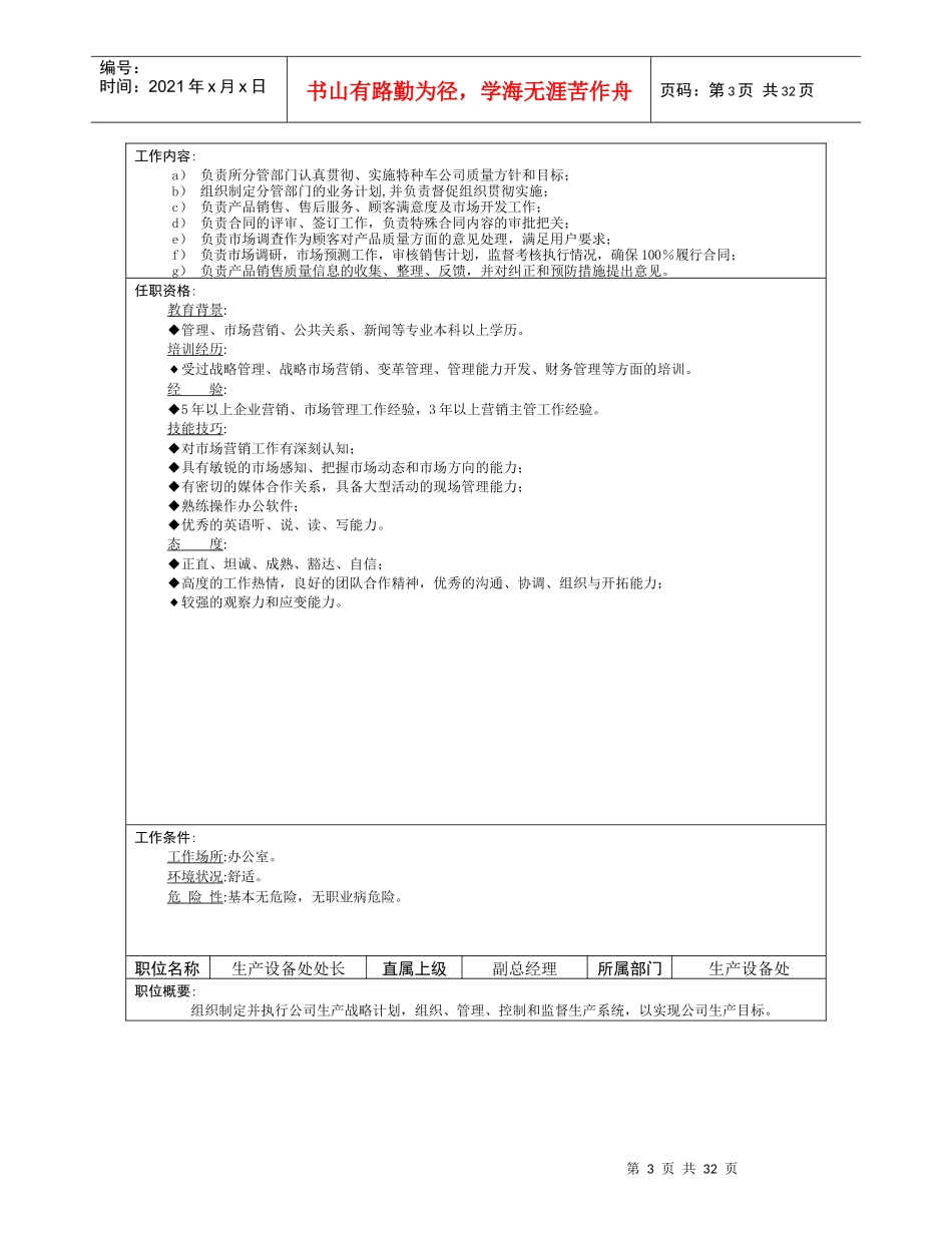 公司岗位描述内容(电子版)_第3页