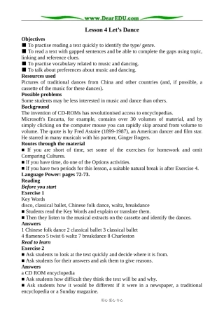 北师版英语必修2 Unit 5 Lesson 4 Let’s Dance 4