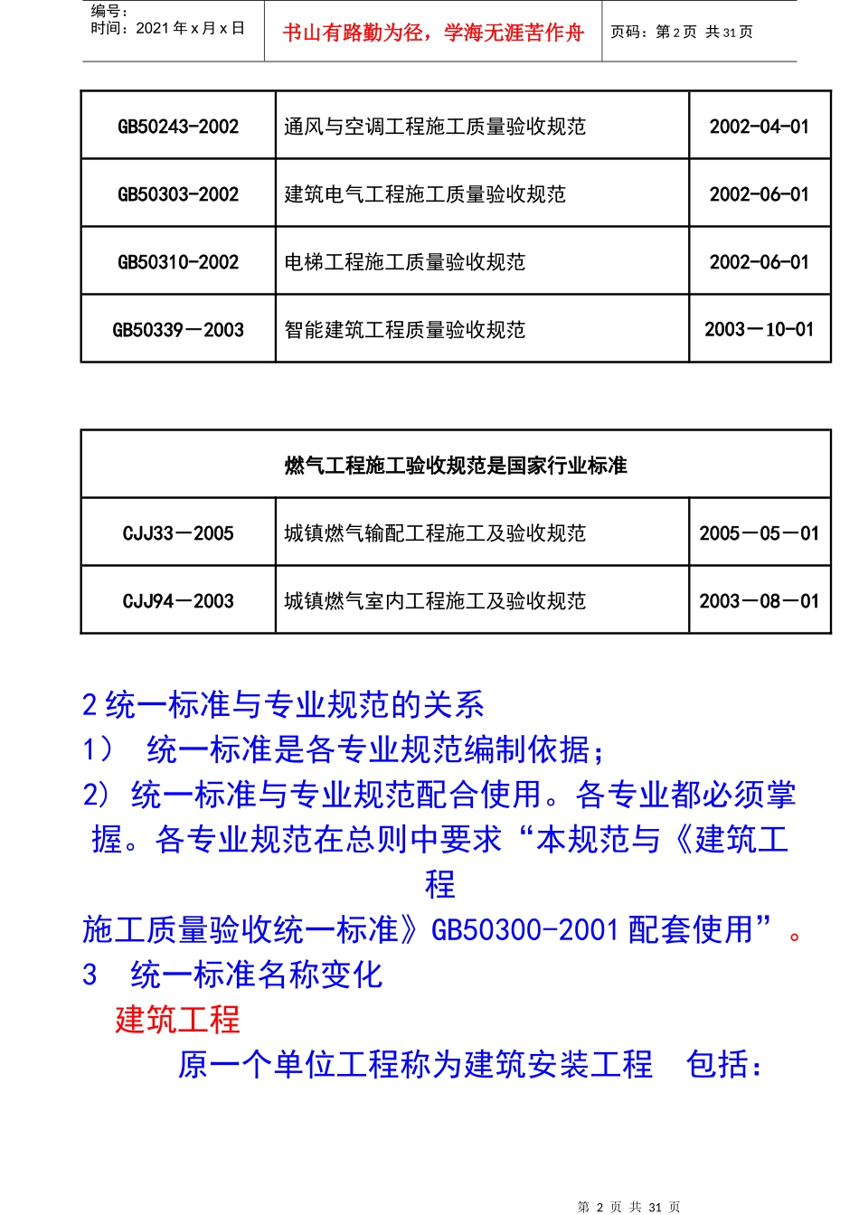 _建筑工程施工质量验收统一标准讲解_第2页