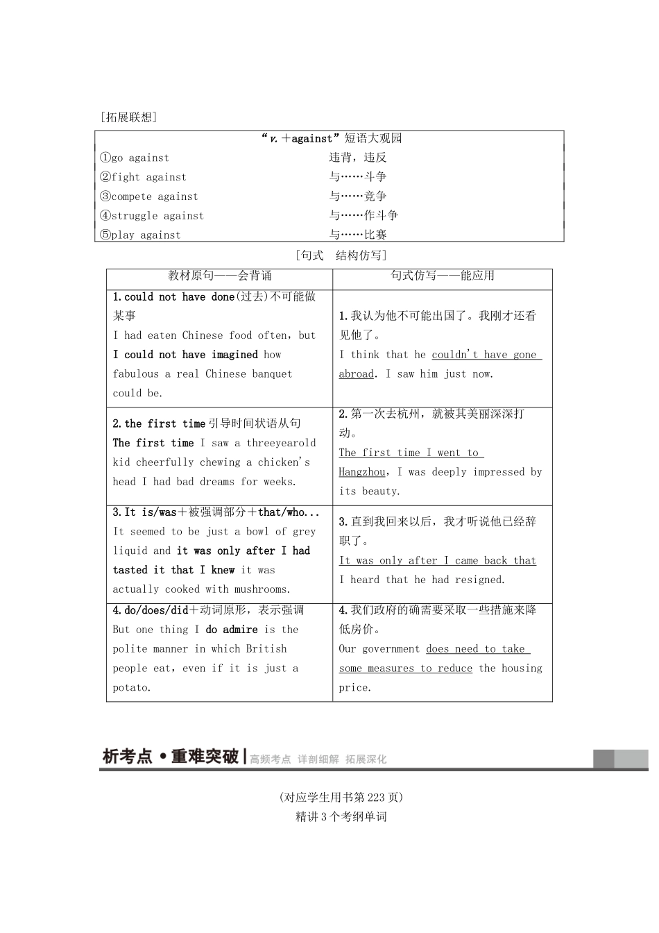 高三英语一轮复习 Module 3 Foreign Food教师用书 外研版选修8-外研版高三选修8英语教案_第3页