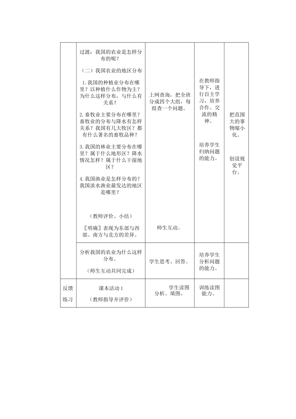 辽宁省沈阳市第四十五中学八年级地理上册 第二节 农业说课稿1 新人教版_第3页
