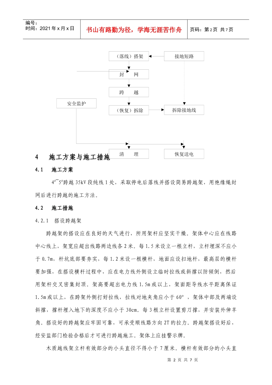 35KV电力线路跨越施工措施_第2页