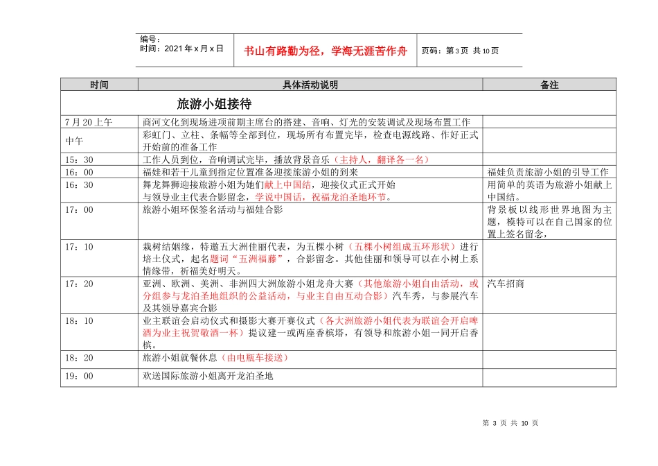 7月20日国际旅游小姐某地产游执行案_第3页
