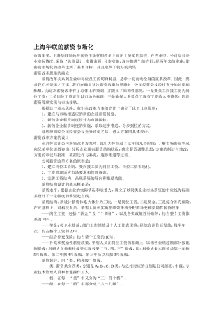 上海某某制药公司薪资市场化