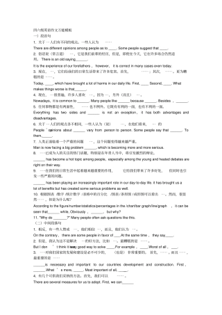 四六级英语作文万能模板含例句