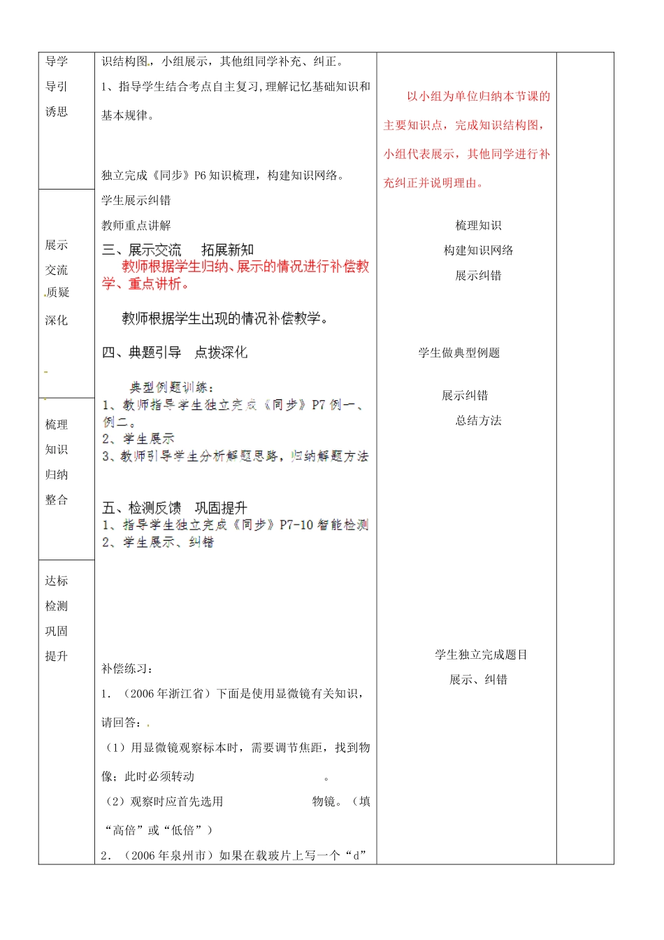 山东省临沂市蒙阴县第四中学七年级生物上册 第二单元 第一章 细胞是生命活动的基本单位复习教案 （新版）新人教版_第2页
