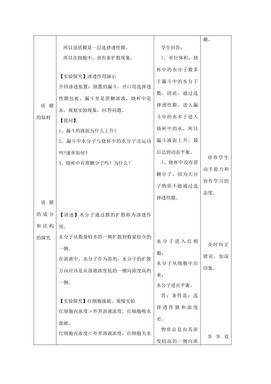 高中生物 3.2《物质出入细胞的方式》教案 浙科版必修1_第2页