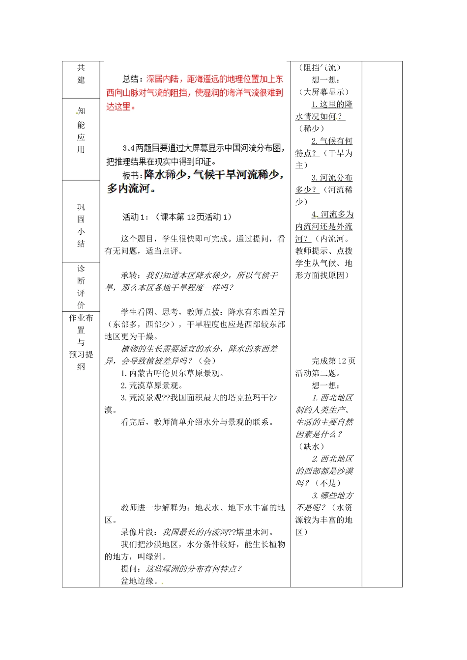 山东省临沂市蒙阴县第四中学八年级地理会考复习 西北地区教案 新人教版_第2页