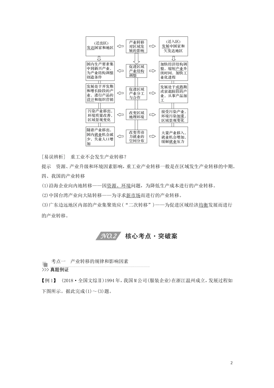 （四川专用）高考地理一轮复习 第十五单元 区域发展与区域联系 第37讲 产业转移教案（含解析）新人教版-新人教版高三全册地理教案_第2页