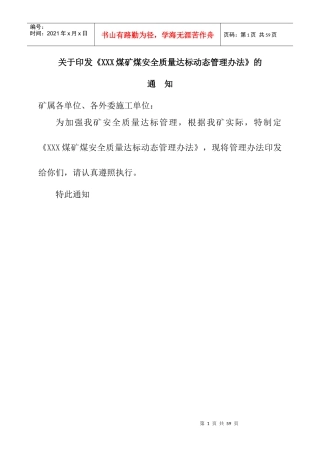 XXX煤矿动态检查处罚细则XXXX年