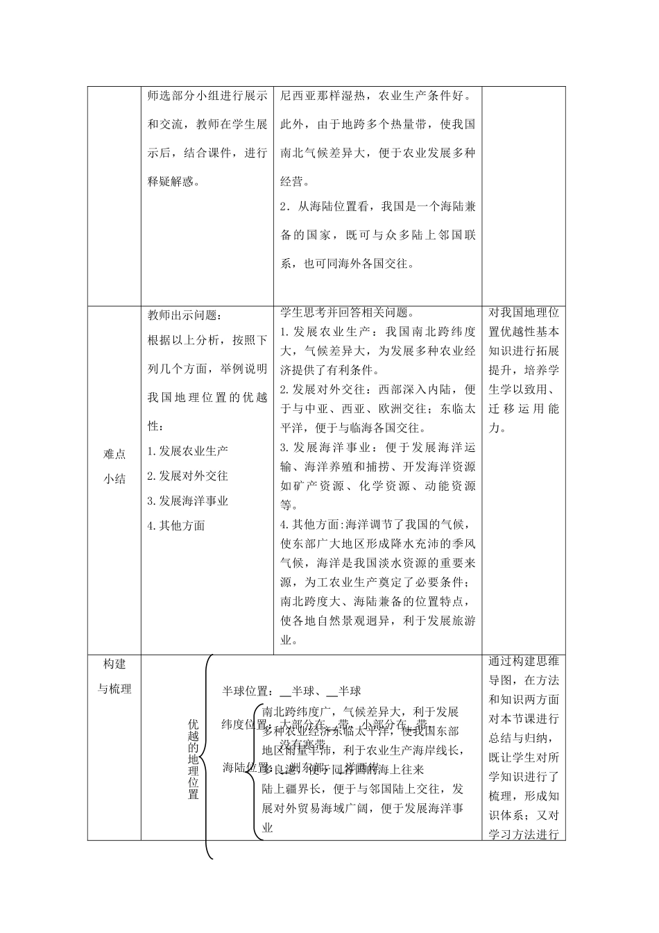 山东升滕州市枣庄三十九中-八年级地理上册 第1章 第1节辽阔的疆域（第1课时）优秀教案 （新版）商务星球版-（新版）商务星球版初中八年级上册地理教案_第3页