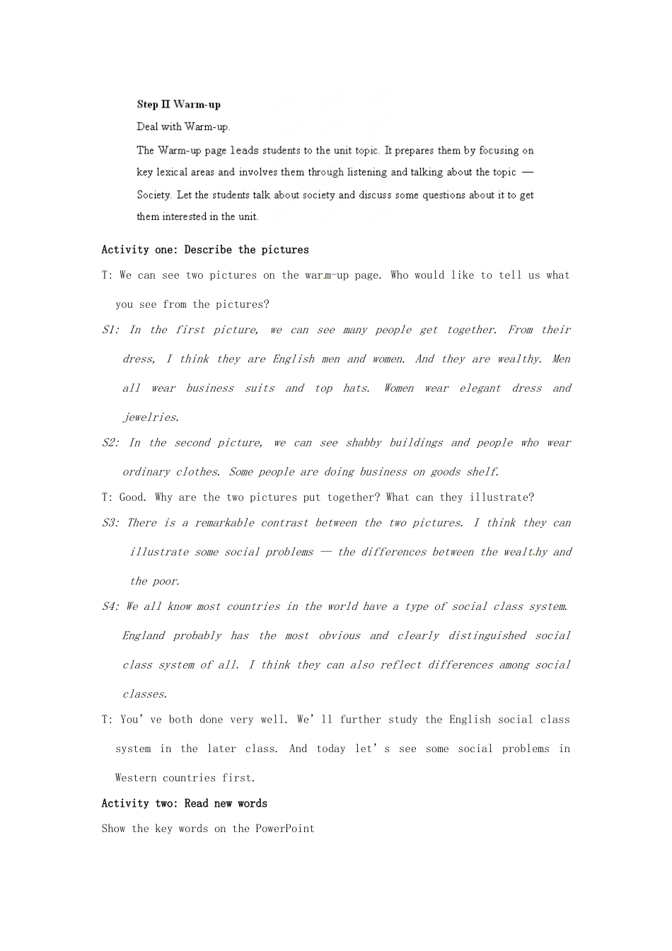 安徽省滁州市第二中学高中英语 Unit24 Society The First Period  Reading (I)教案 北师大版选修8_第3页