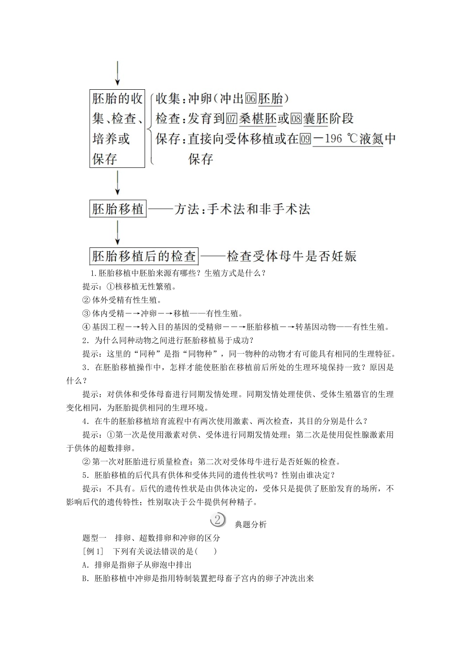 高中生物 专题3 胚胎工程 3.3 胚胎工程的应用及前景教案 新人教版选修3-新人教版高二选修3生物教案_第3页