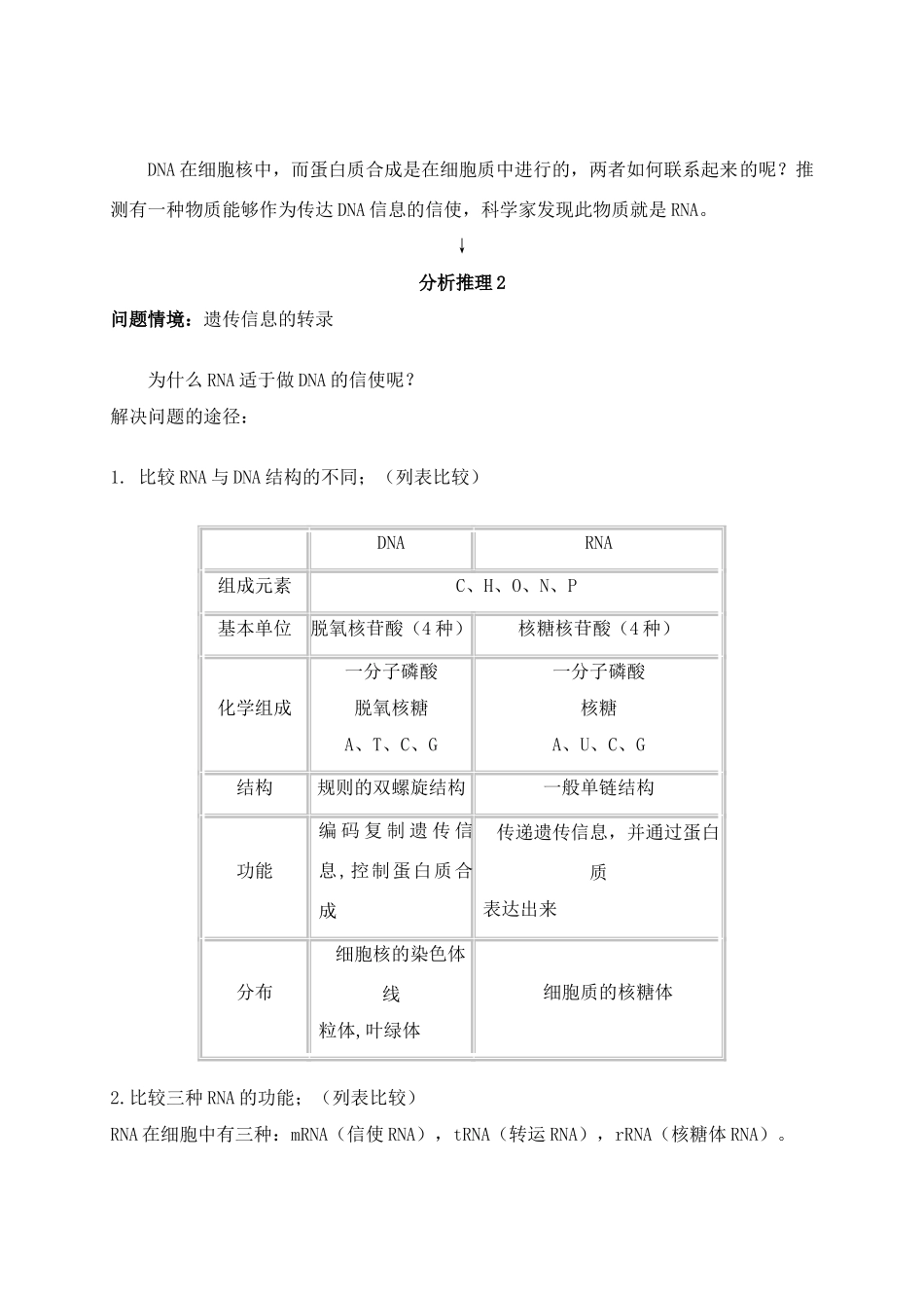 高中生物第4章 第1节 基因指导蛋白质的合成 教学设计人教版必修2_第3页