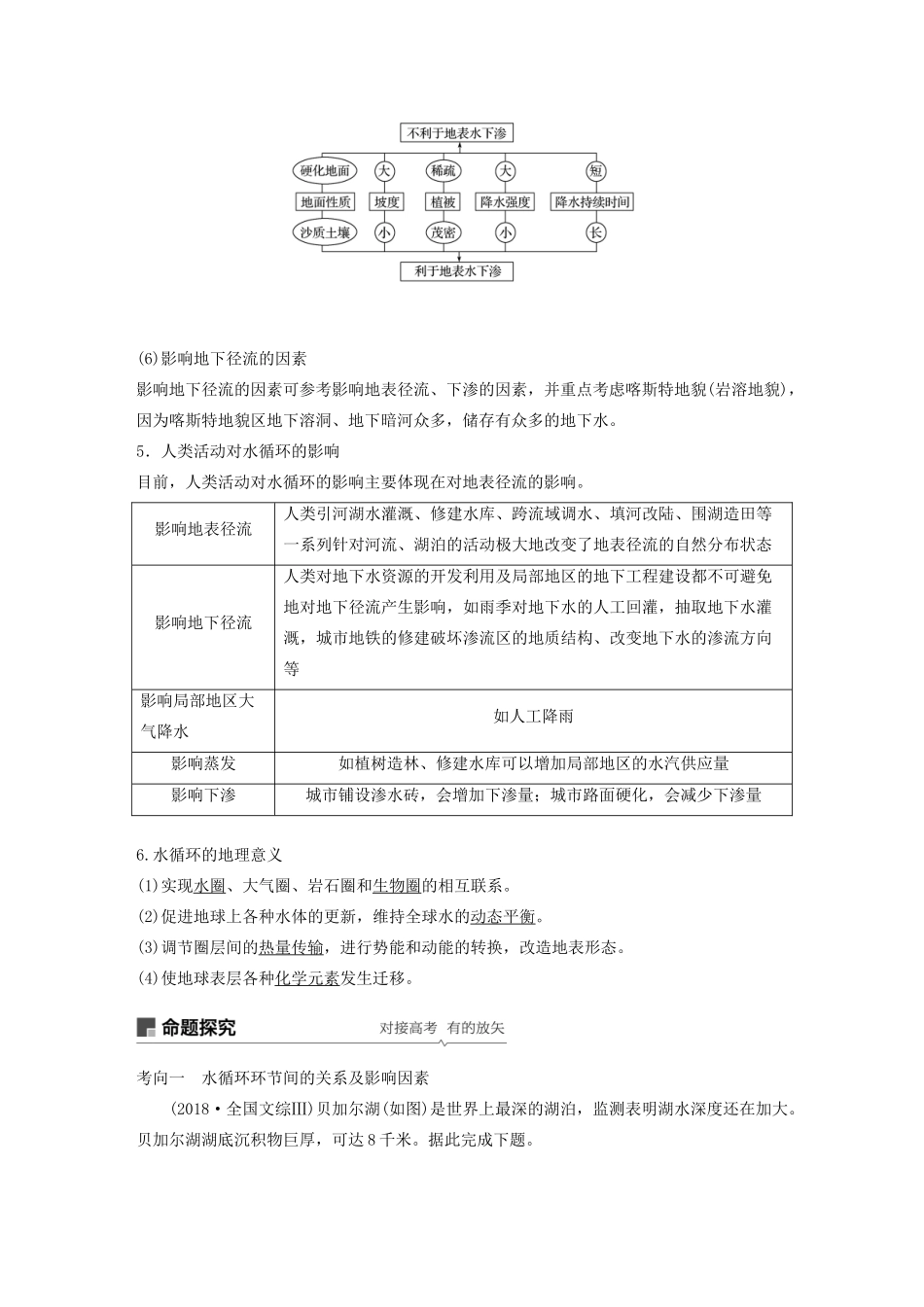 版高考地理新导学大一轮复习 第一册 第三单元 从地球圈层看地理环境 第12讲 水圈和水循环讲义（含解析）鲁教版-鲁教版高三第一册地理教案_第3页
