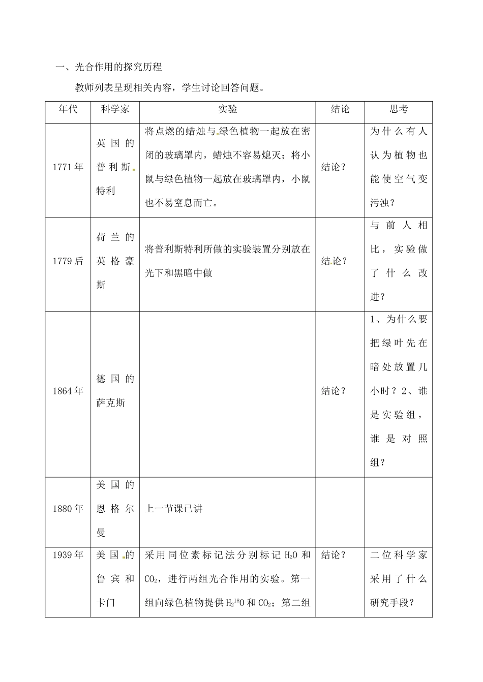 高中生物 5.4能量之源—光与光合作用4教案 新人教版必修1_第3页