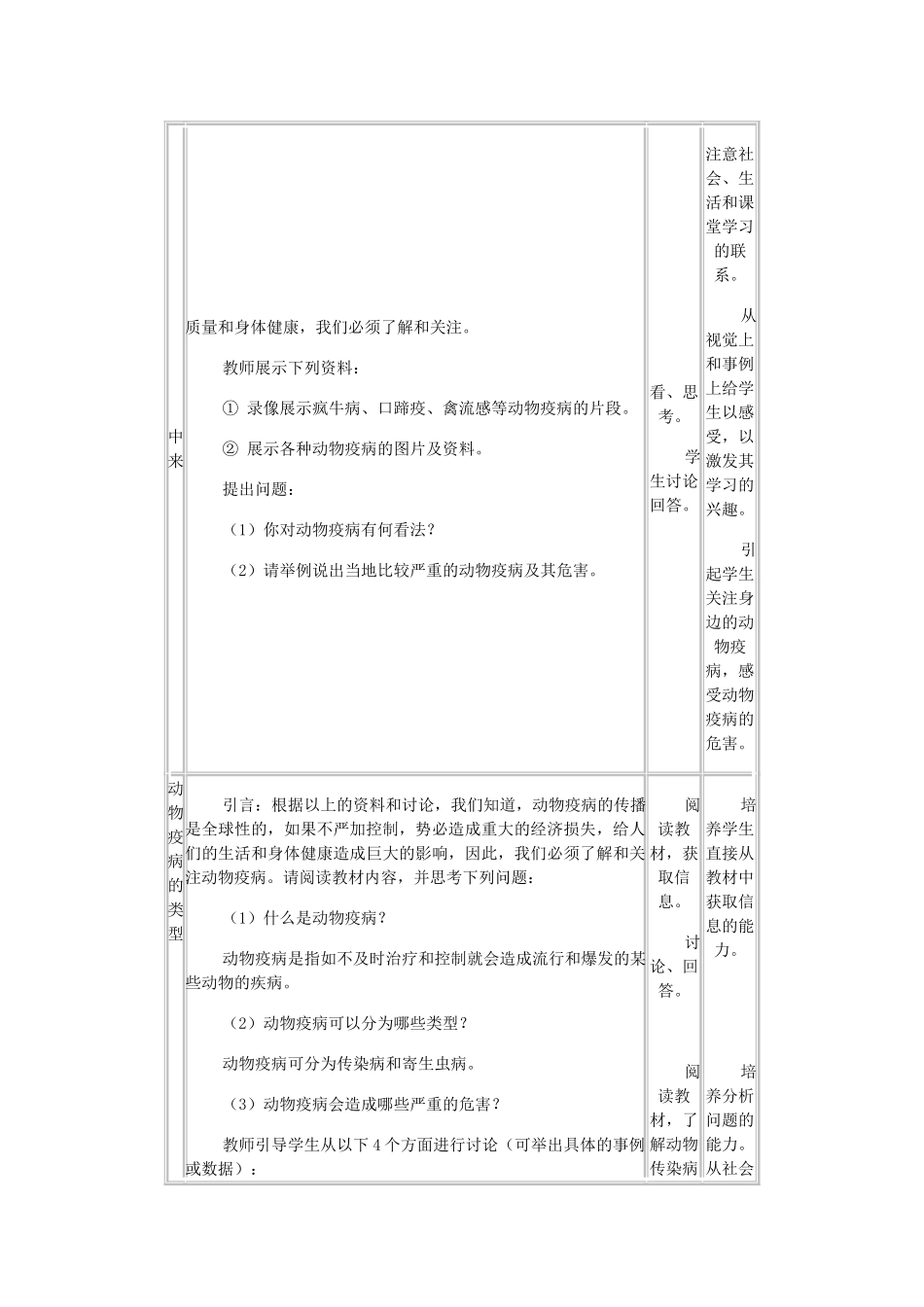 高中生物 2.4《动物疫病的控制》教案 新人教版选修2_第2页