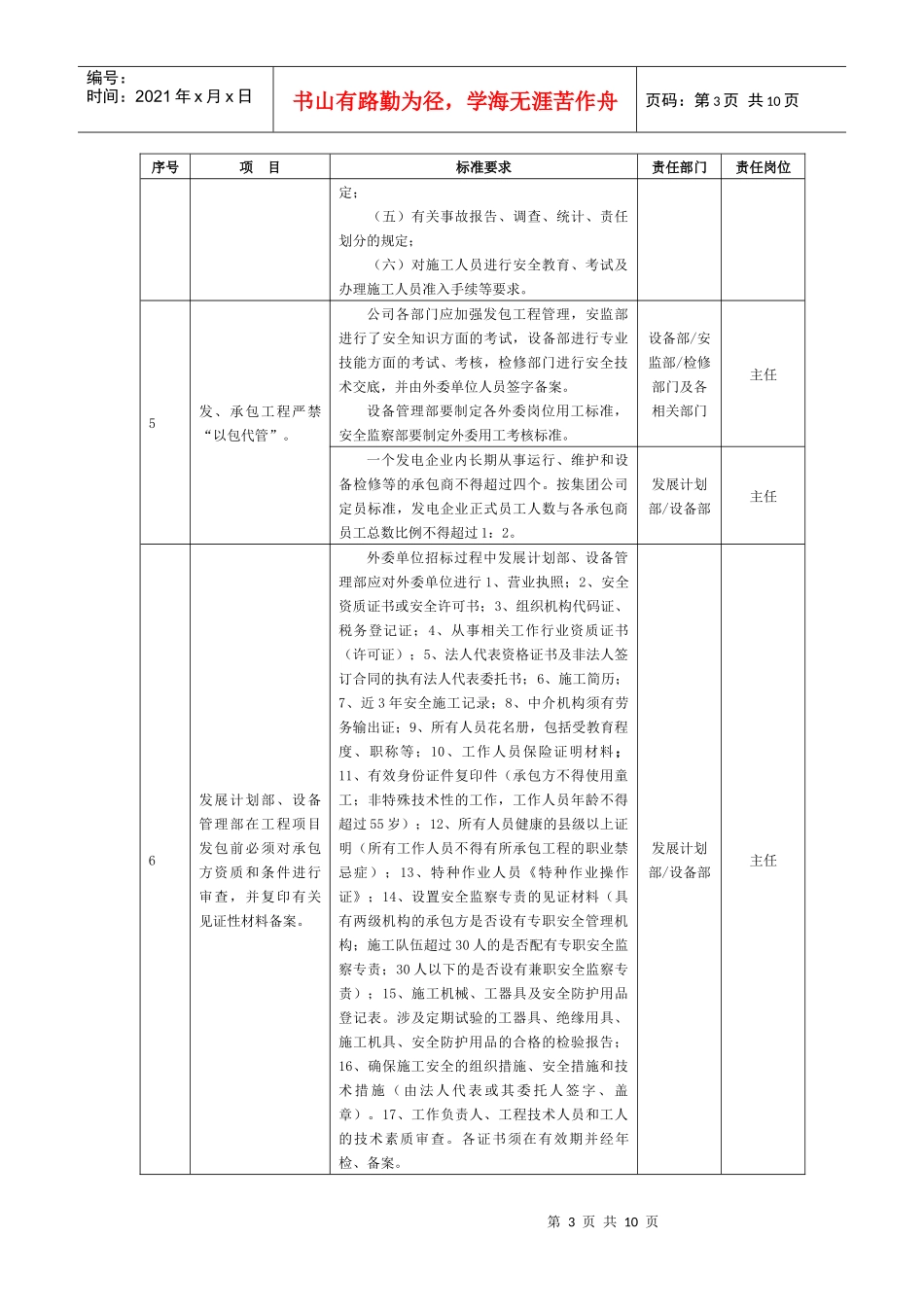 XXX发电企业发包工程安全管理标准_第3页