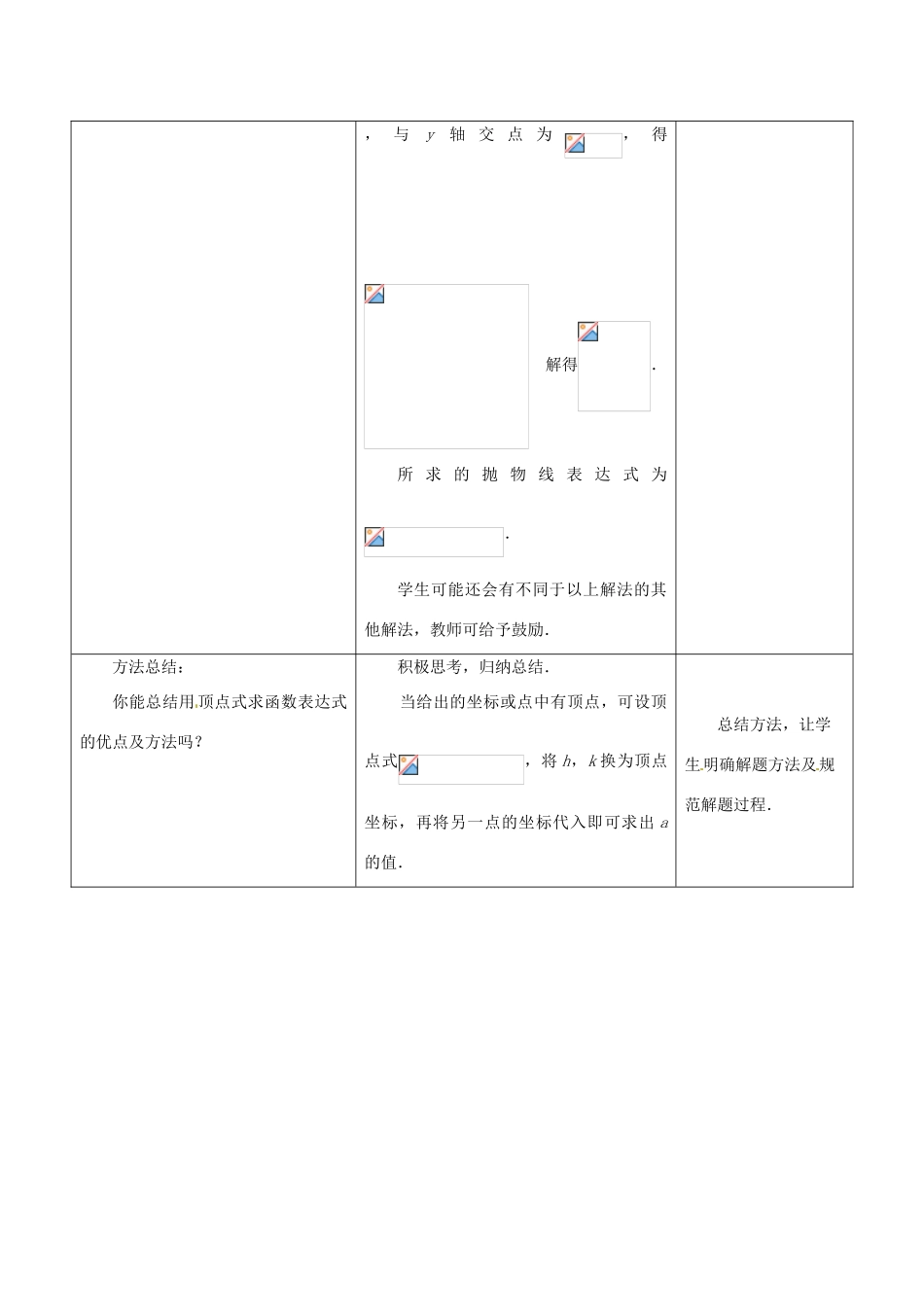 九年级数学下册 5.3 用待定系数法确定二次函数表达式教案 （新版）苏科版-（新版）苏科版初中九年级下册数学教案_第3页