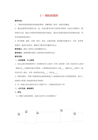 九年级数学上册3.1 相似的图形7教案湘教版