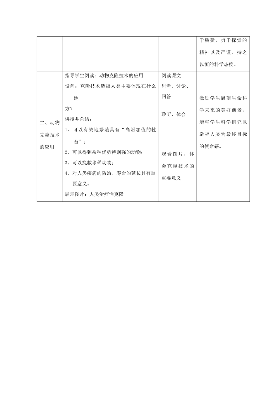 高中生物： 125 克隆技术（教案）中图版选修3_第3页