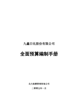 九鑫日化全面预算编制手册
