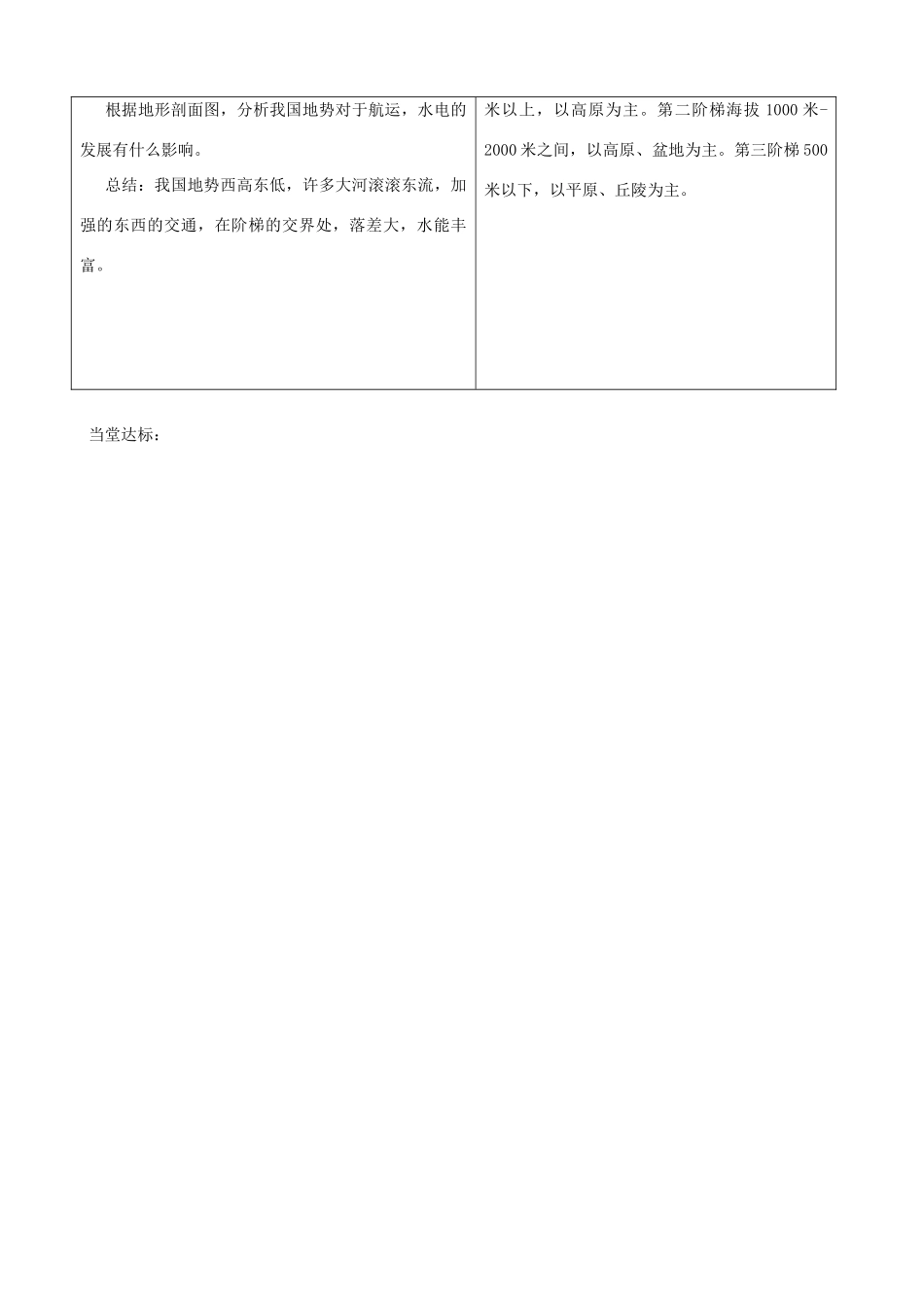山东省枣庄市峄城区吴林街道中学八年级地理上册《2.1 地形地势特征》教案  新人教版_第2页