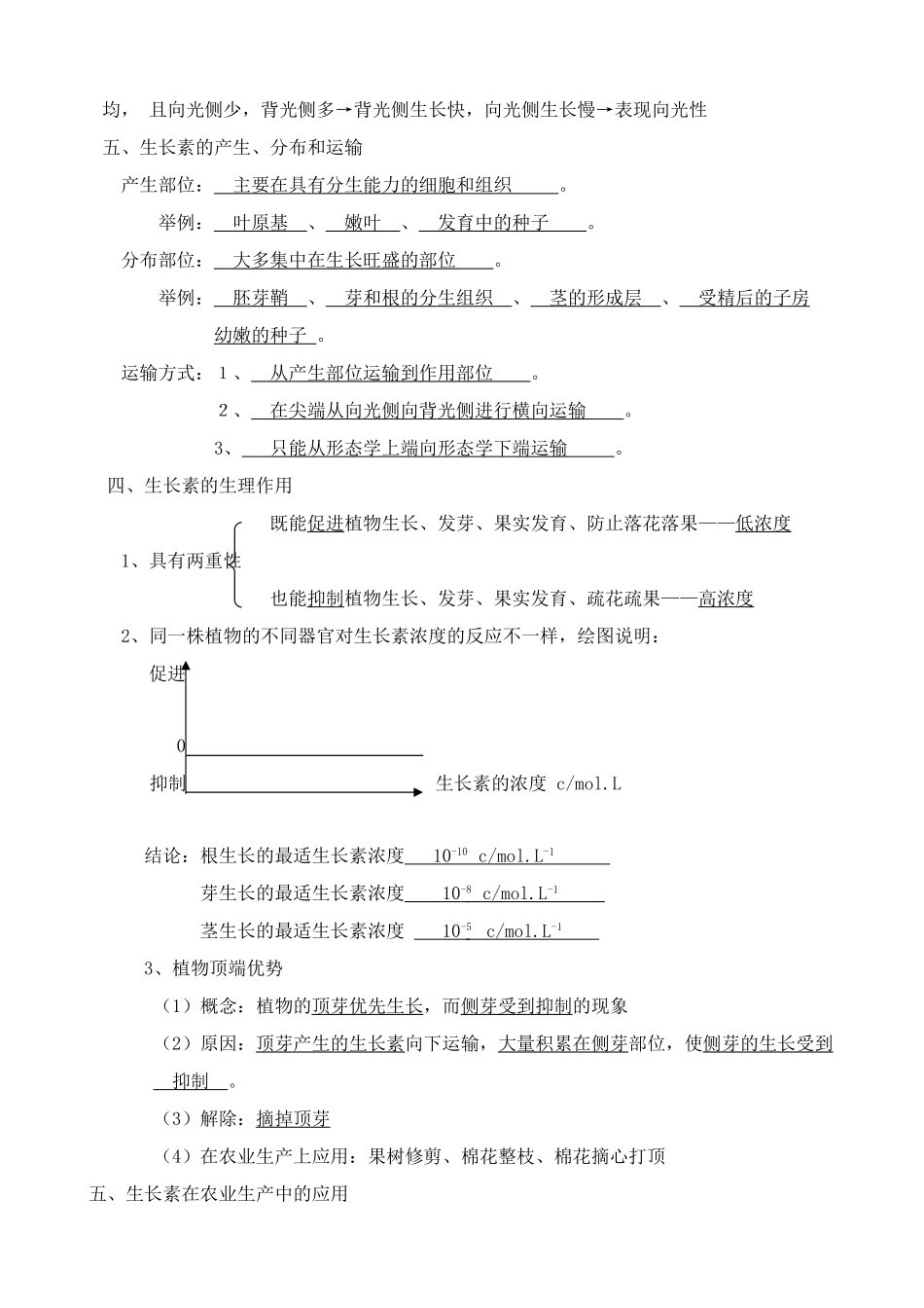 高中生物植物生命活动的调节教案 人教版 必修1_第3页