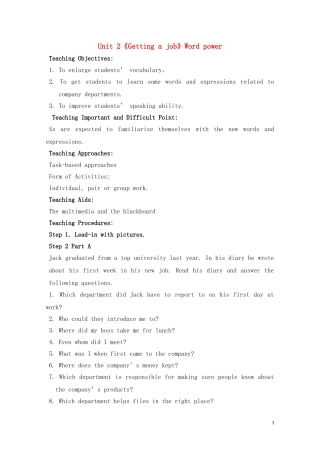 高中英语 Unit 2《Getting a job》Word power教案2 译林版选修11