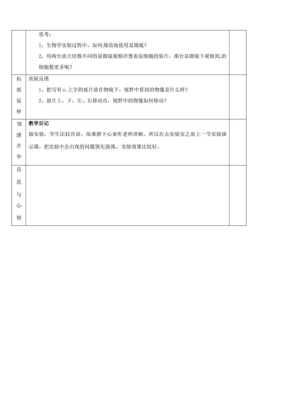 七年级生物上册《第1单元 第一章 第二节 生物学的基本研究方法》教案2 （新版）苏科版-（新版）苏科版初中七年级上册生物教案_第3页