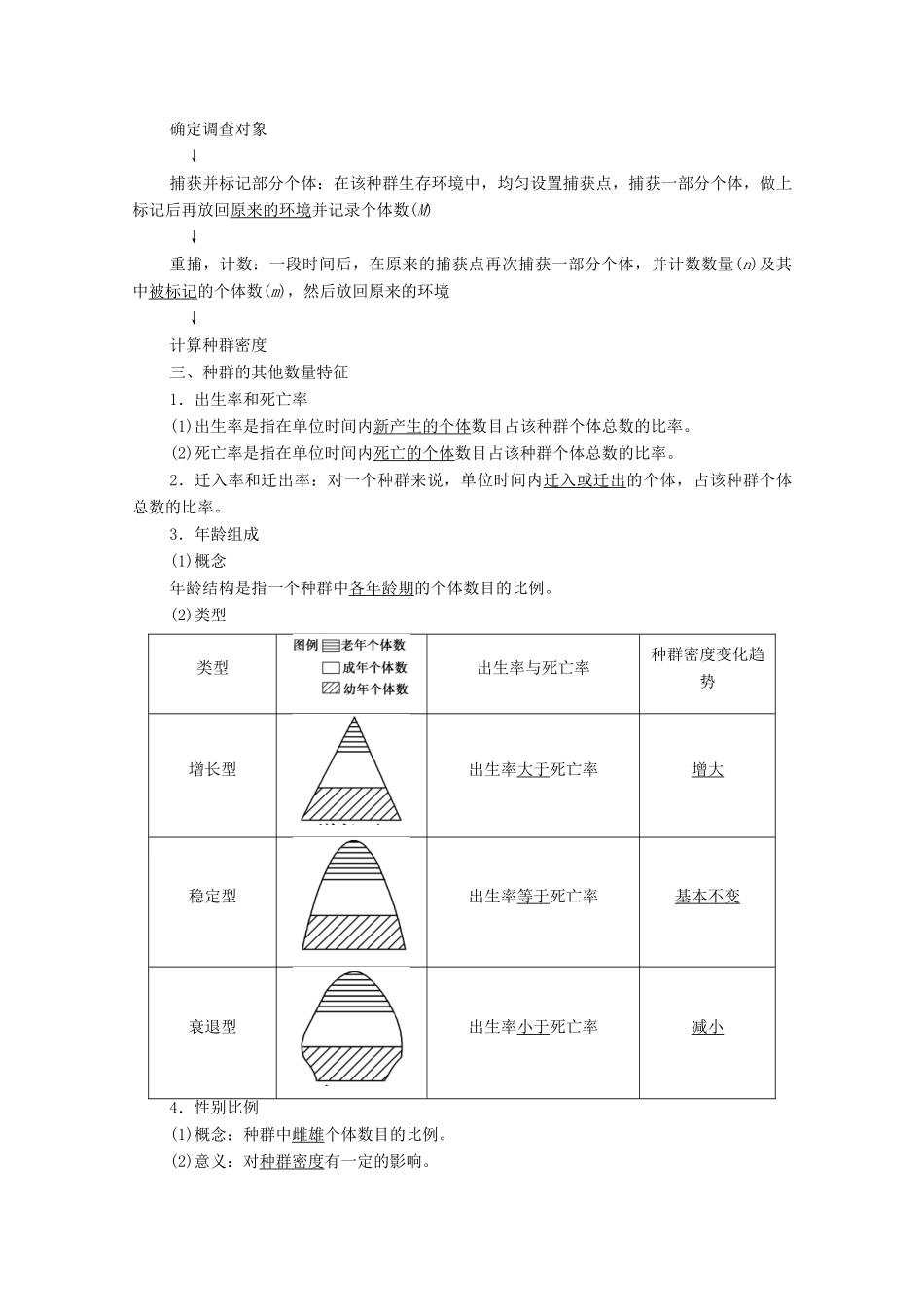高中生物 第4章 种群和群落 第1节 种群的特征教案 新人教版必修3-新人教版高中必修3生物教案_第2页