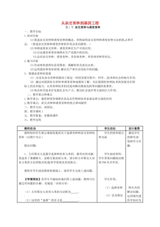 高中生物 6.1《杂交育种与诱变育种》教案（3） 新人教版必修2
