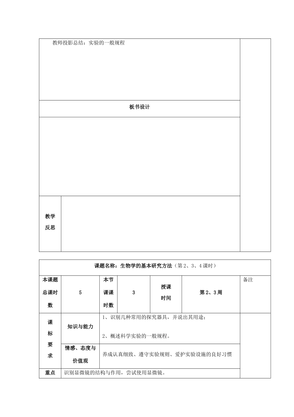 七年级生物上册 1.1.2 生物学的基本研究方法教学设计 苏科版-苏科版初中七年级上册生物教案_第3页
