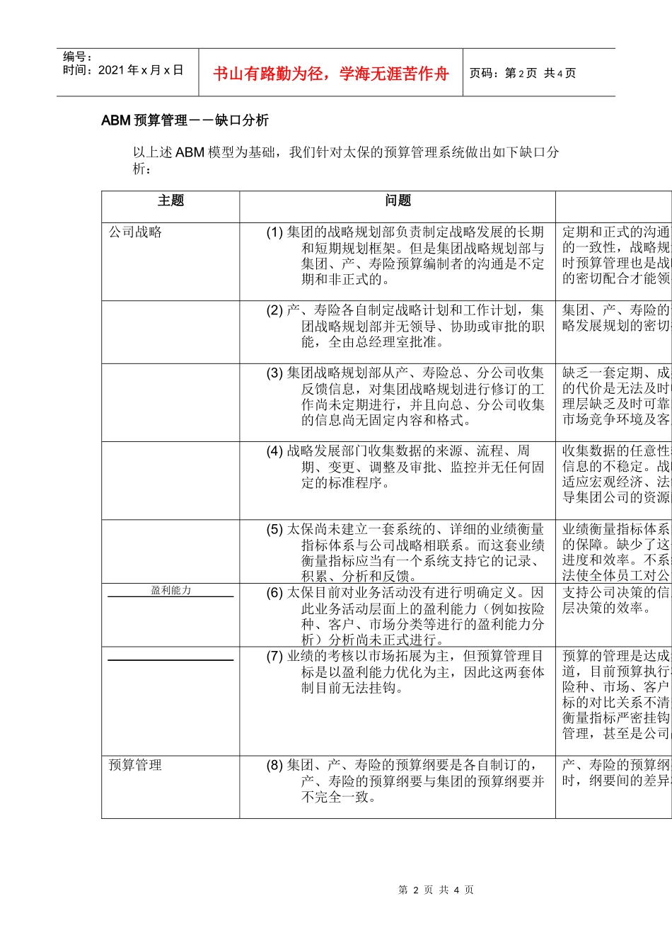 中国太平洋保险股份有限公司构筑预算管理的基础(二)_第2页