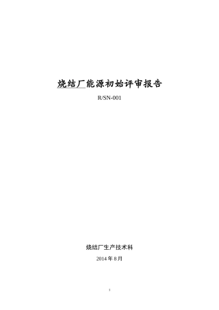 分厂能源初始评审报告(参考)