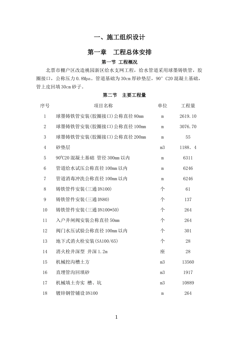 供水管路建设工程一标段施工组织设计_第1页