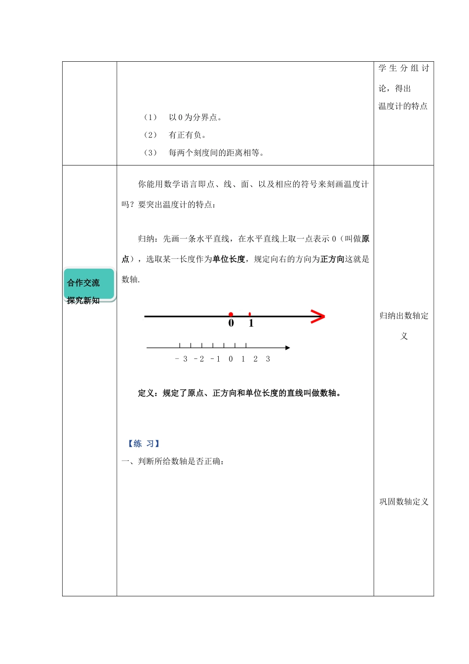 七年级数学上册 第二章 有理数 2.2 数轴教学设计 （新版）青岛版-（新版）青岛版初中七年级上册数学教案_第2页