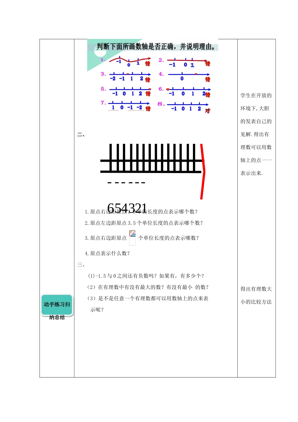 七年级数学上册 第二章 有理数 2.2 数轴教学设计 （新版）青岛版-（新版）青岛版初中七年级上册数学教案_第3页