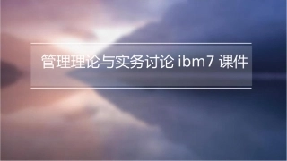 管理理论与实务讨论IBM7课件