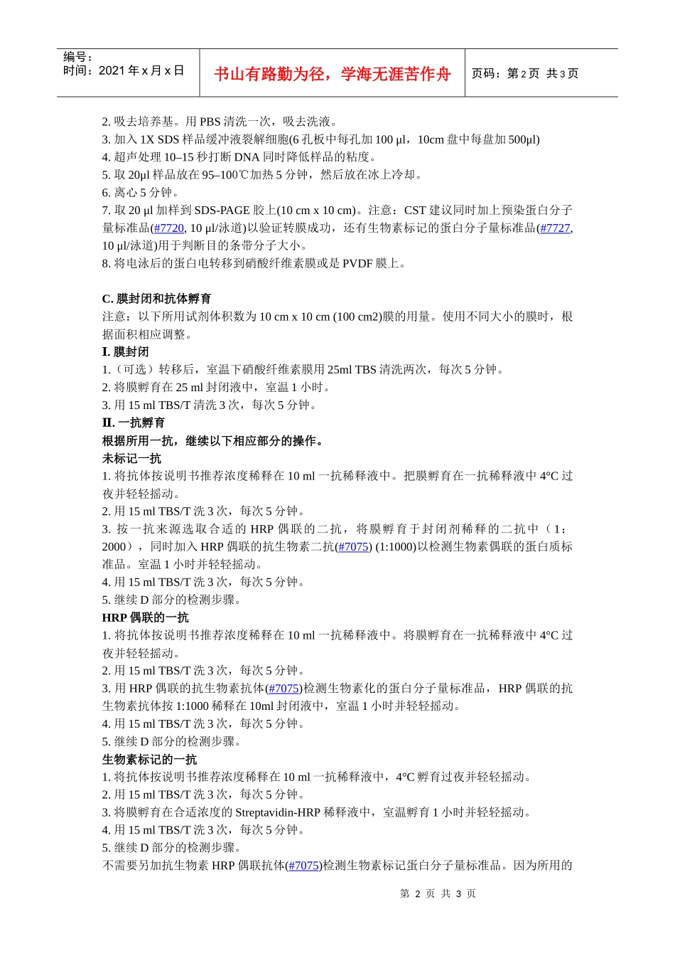 Western免疫印迹常见问题解答-赛信通（上海）生物试_第2页