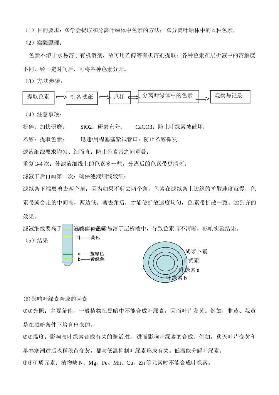 福建省建瓯二中高中生物 基础知识 第三章 细胞的代谢 第五节 光合作用 新人教版必修1_第3页