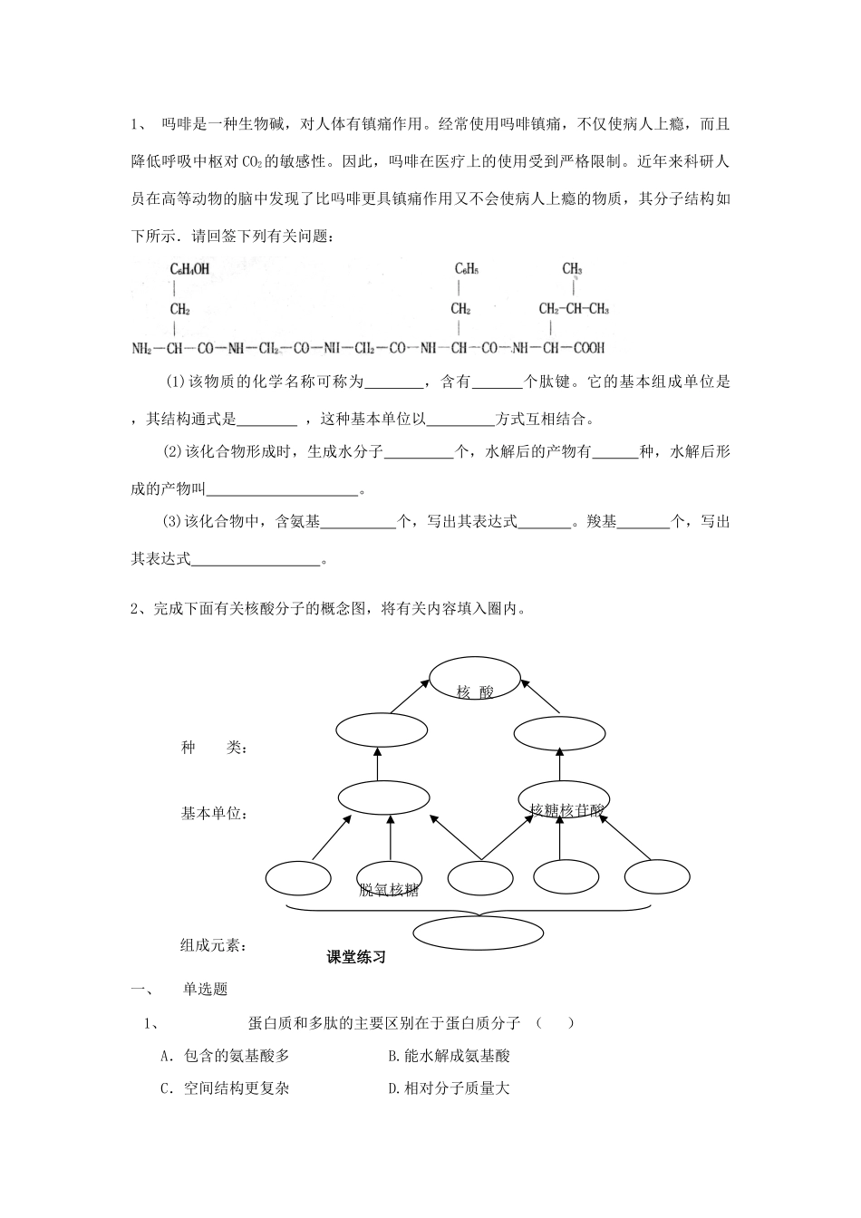 高三生物 专题一 元素与细胞结构（第一课时）教案_第2页
