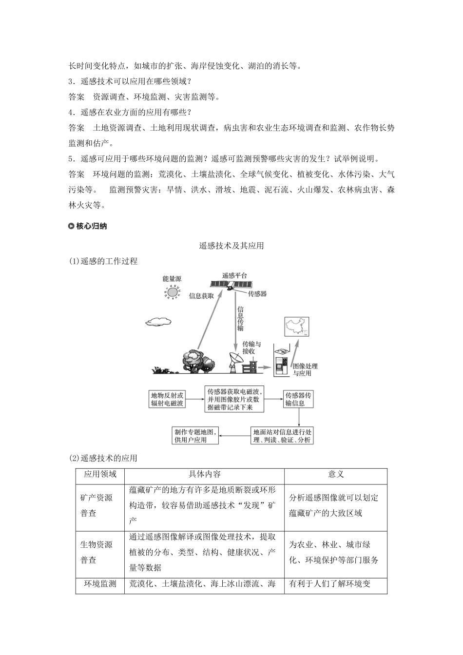 高中地理 第三章 地理信息技术的应用 第二节 遥感技术的应用讲义（含解析）中图版必修3-中图版高二必修3地理教案_第3页