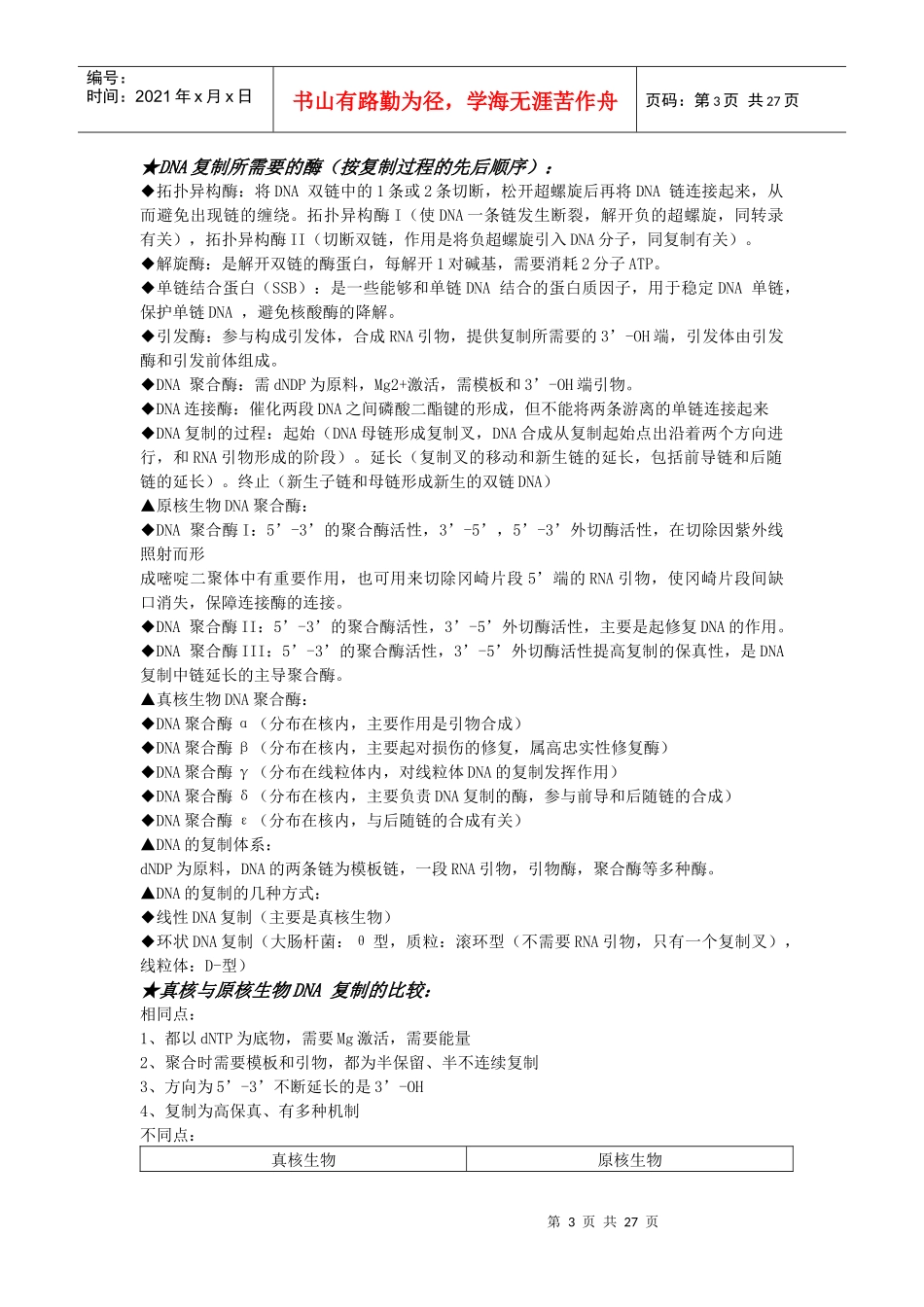 分子生物学笔记6655581238_第3页